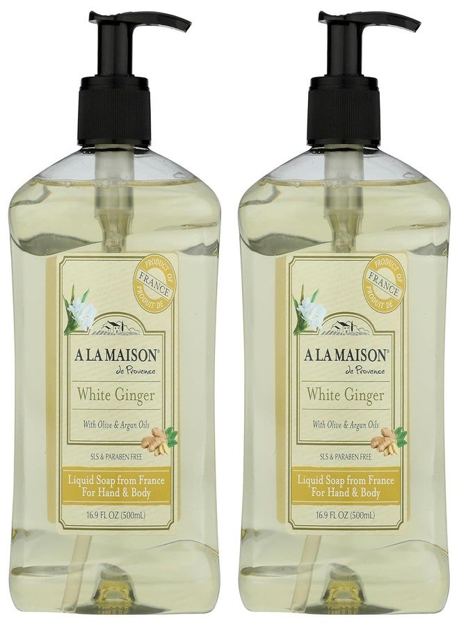 أ لا مايسون غسول اليدين الطبيعي بالزنجبيل الأبيض من آ لا ميزون، مصنوع من زيوت عطرية - قابل للتحلل الحيوي، نباتي، خالٍ من القسوة على الحيوانات، 16.9 أونصة سائلة، عبوة من قطعتين - Image 1